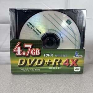 K‎ Hypermedia DVD+R Recordable DVD Disc 4.7GB 120 min 4x 10 Pack Slim Case
